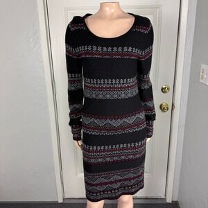 Krimson & Klover Dress M Shift L/S Knit Scoop neck Merino Wool Winter Warm TT29